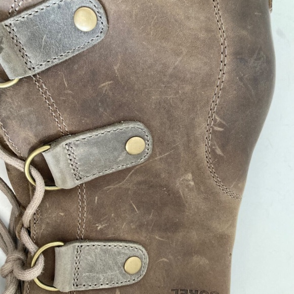 Sorel Women Joan of Arctic Boots Leather Hidden Wedge Lace-Up Round Toe 8 NWOB - Picture 13 of 16